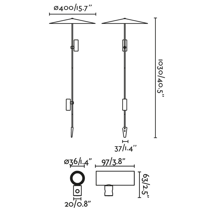 Ландшафтный светильник CLAP черный 1030 LED 2X6W 3000K 38° C/PLAT L