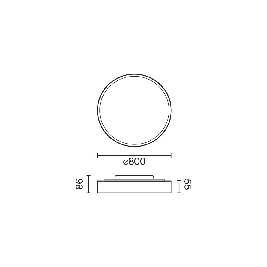 Потолочный светильник Domio белый Ø800 78W 3000K CRI80 Casambi