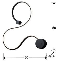 Настенный светильник маленький Grafos черный