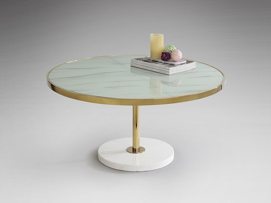 Журнальный столик Dekala бело-золотой D90