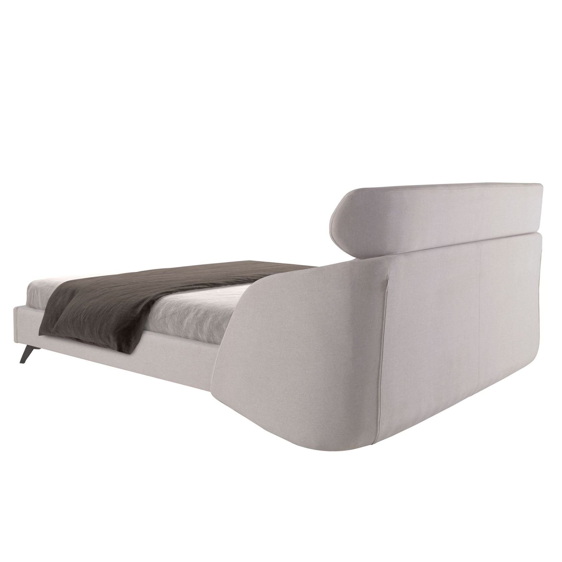 Кровать 7161/GC1725 из светло-серой ткани 180 x 200