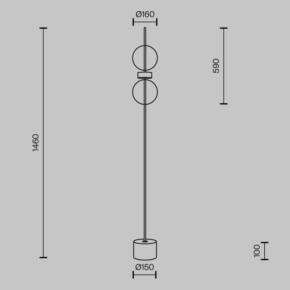 Напольный светильник (торшер) Double Moon MOD478FL-L15B3K