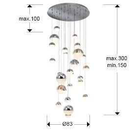 Подвесной светильник Sphere LED 27L Ø80 DIM BLUETOOTH CCT цветной