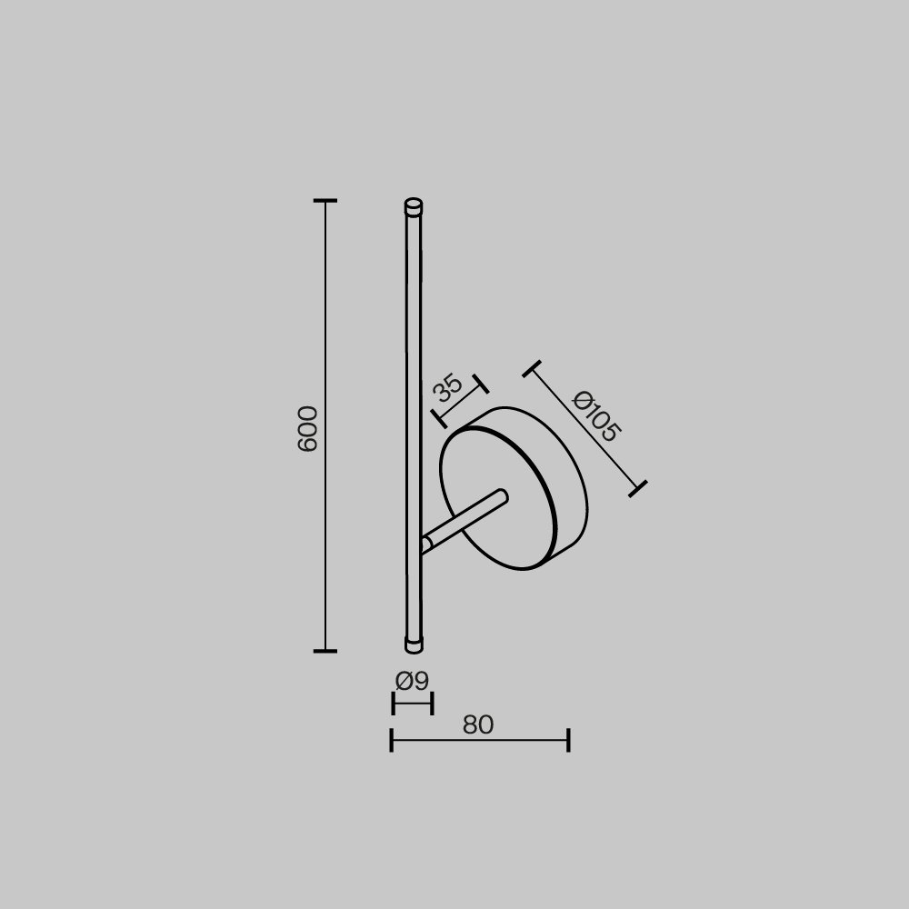 Настенный светильник (бра) Elegant C085WL-L7BS2.7K-1
