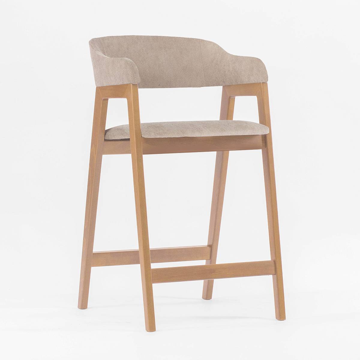 Стул Челси барный бежевая ткань (Ophelia) массив бука (натуральный)