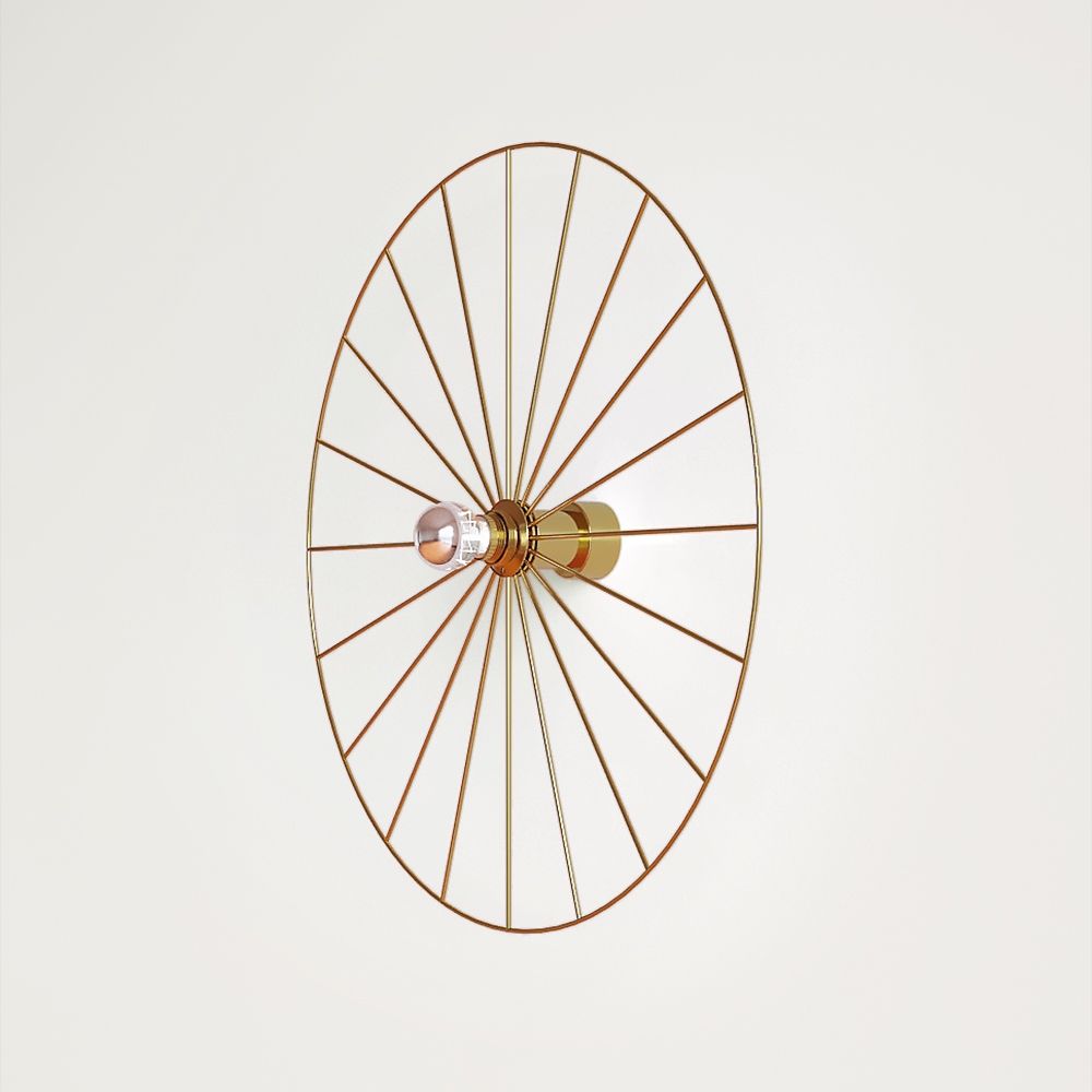 Бра Wheel 60 cm золотой + цоколь 15 cm золотой