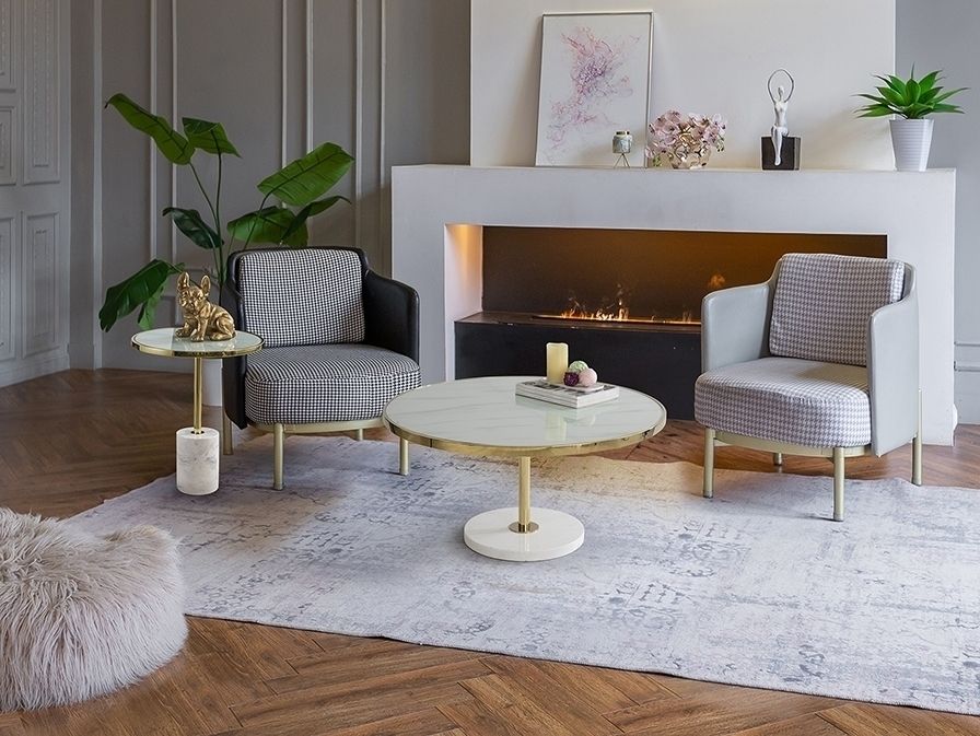 Журнальный столик Dekala бело-золотой D90