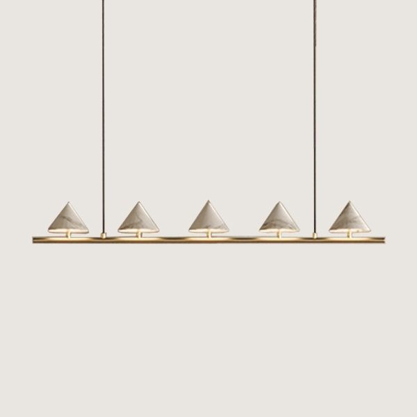 Подвесной светильник Anza 5L золотой металл/белый мрамор