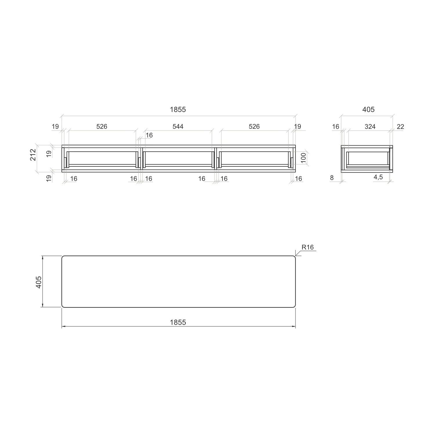 Консоль подвесная VR19
