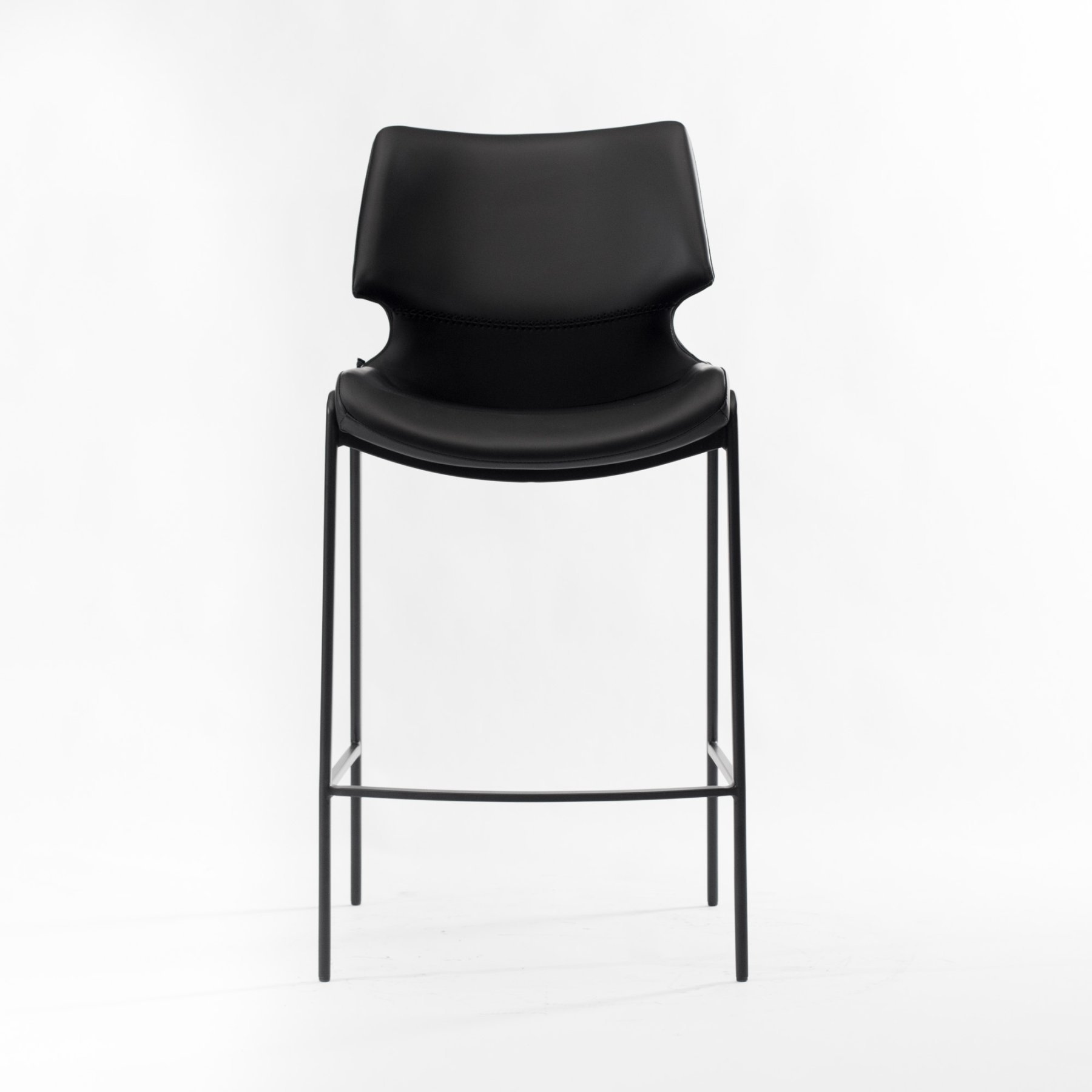 Стул Бремен барный черная экокожа ножки черные