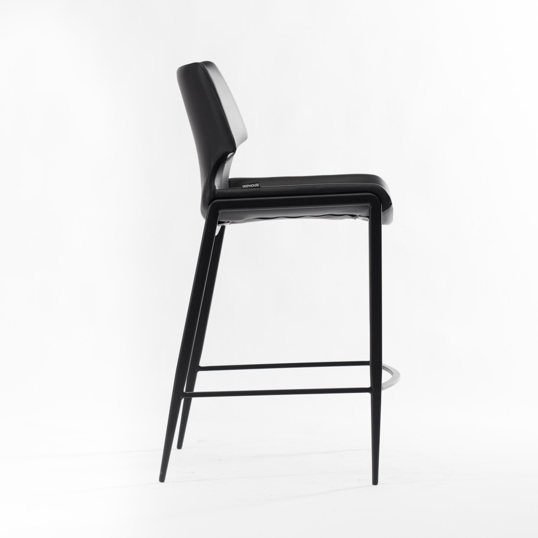 Стул Бремен барный черная экокожа ножки черные