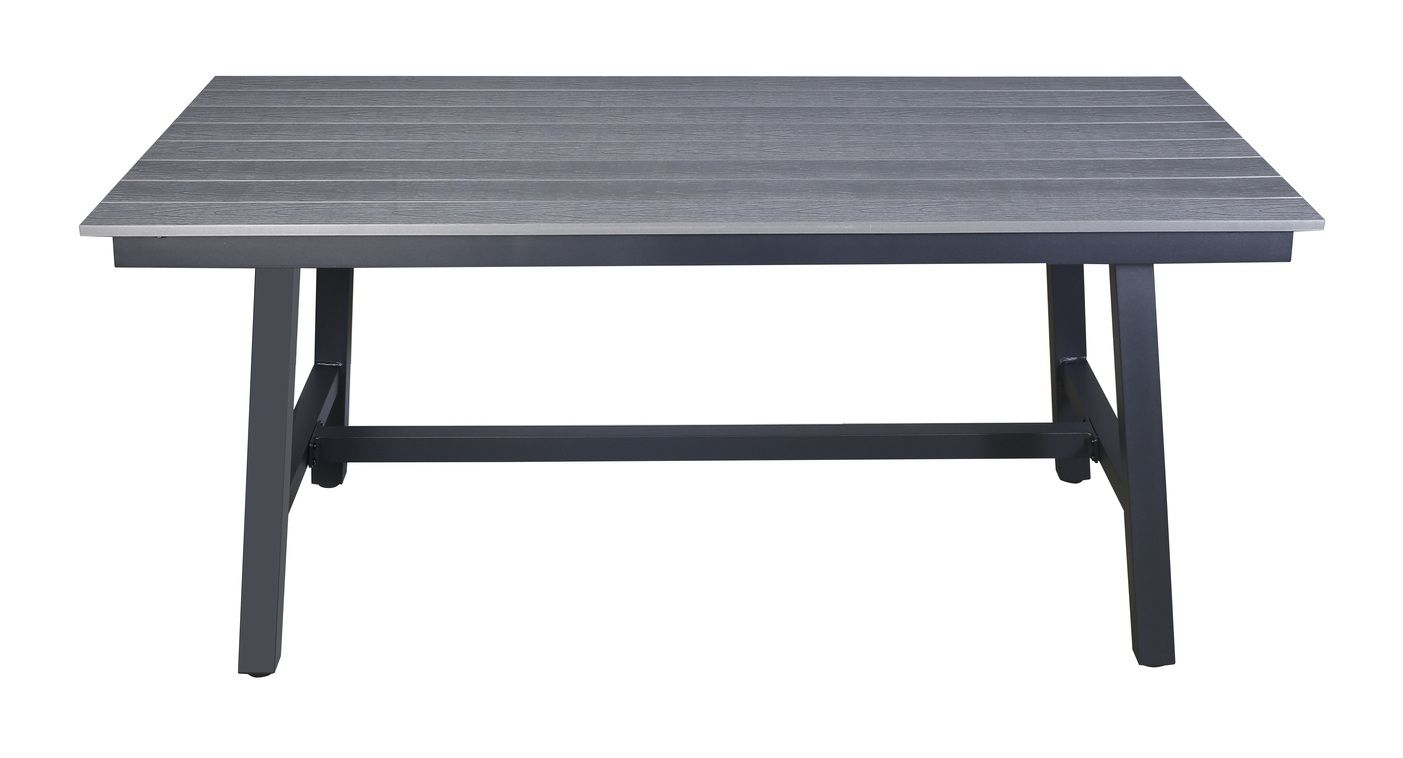 "Сан Ремо" стол обеденный из ДПК, каркас алюминиевый темно-серый