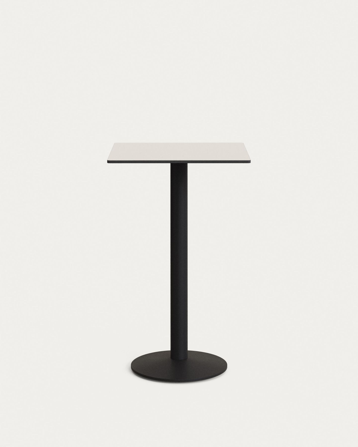 Высокий садовый столик Esilda белый на черном металлическом основании 60 x 60 x 96 см