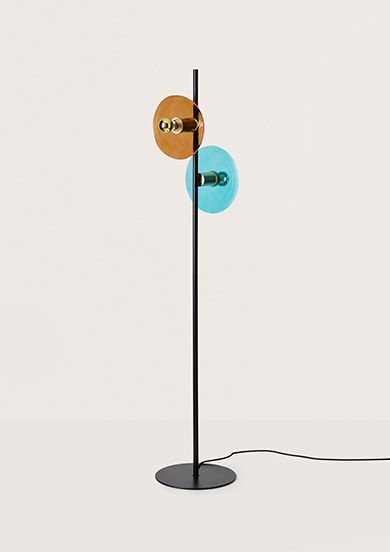 Торшер Ohlala черный со стеклянными дисками 1223