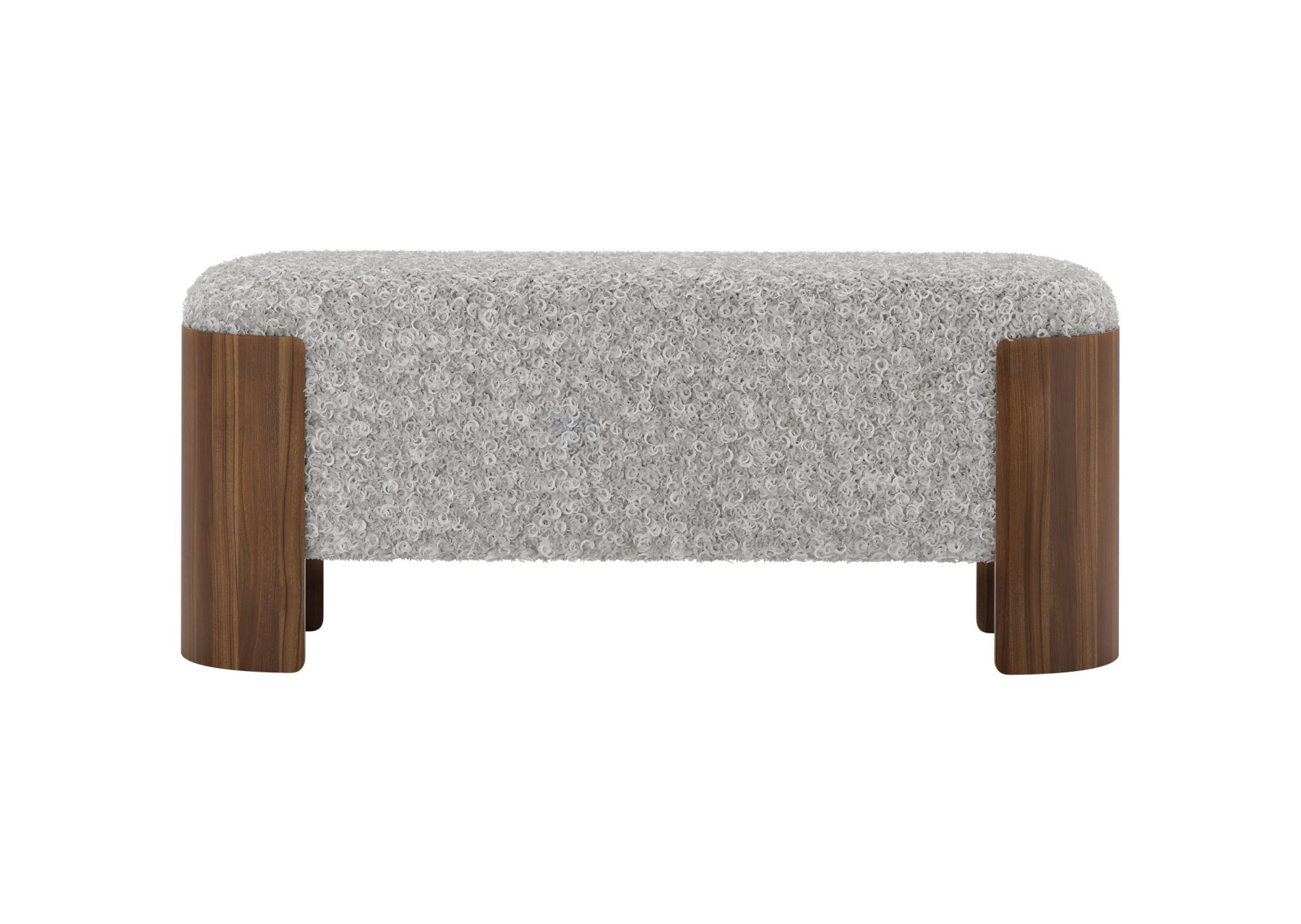 Банкетка Lagom 100 см (серебро мех, орех)