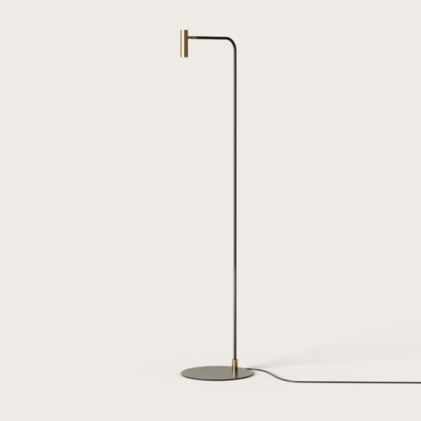 Торшер Maho черный - латунь