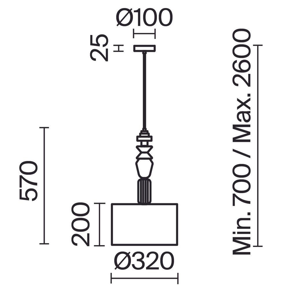 Подвесной светильник Tela FR2061PL-01BS