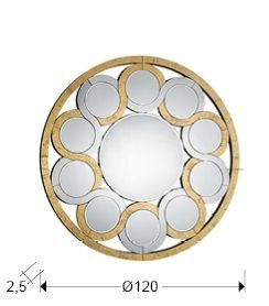 Зеркало Zendaya золотое 120Ø