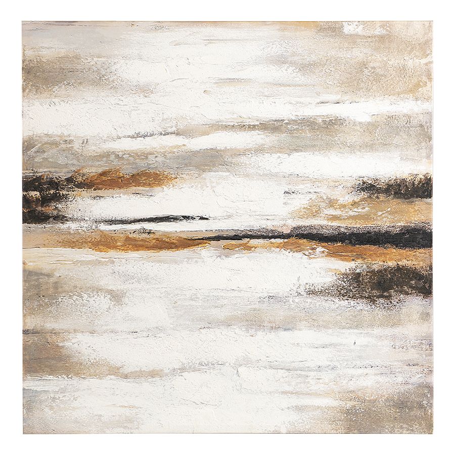 Панно декоративное с ручной росписью by feel, 80х80 см, бежевое