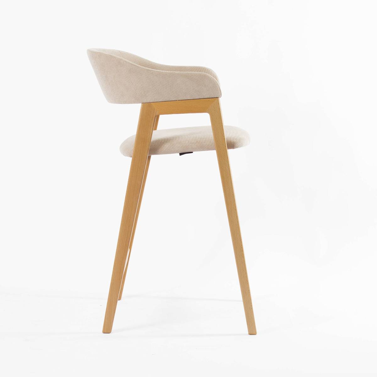 Стул Челси барный бежевая ткань (Ophelia) массив бука (натуральный)