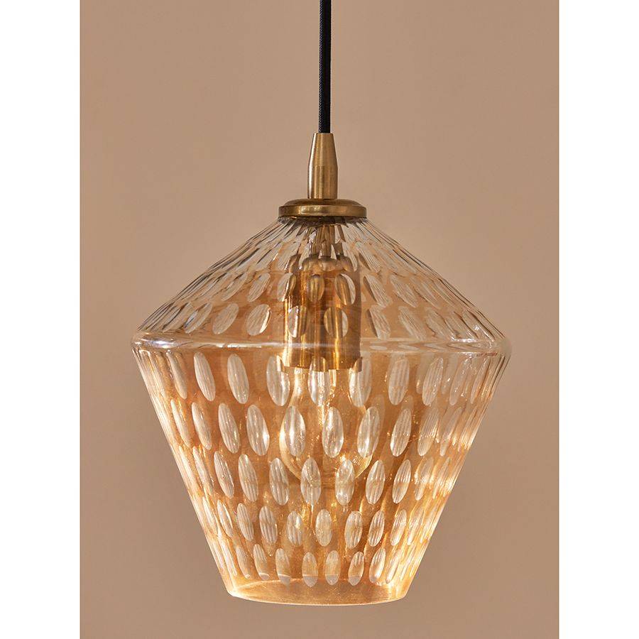 Светильник подвесной mystic aura, D20 см, янтарно-золотой