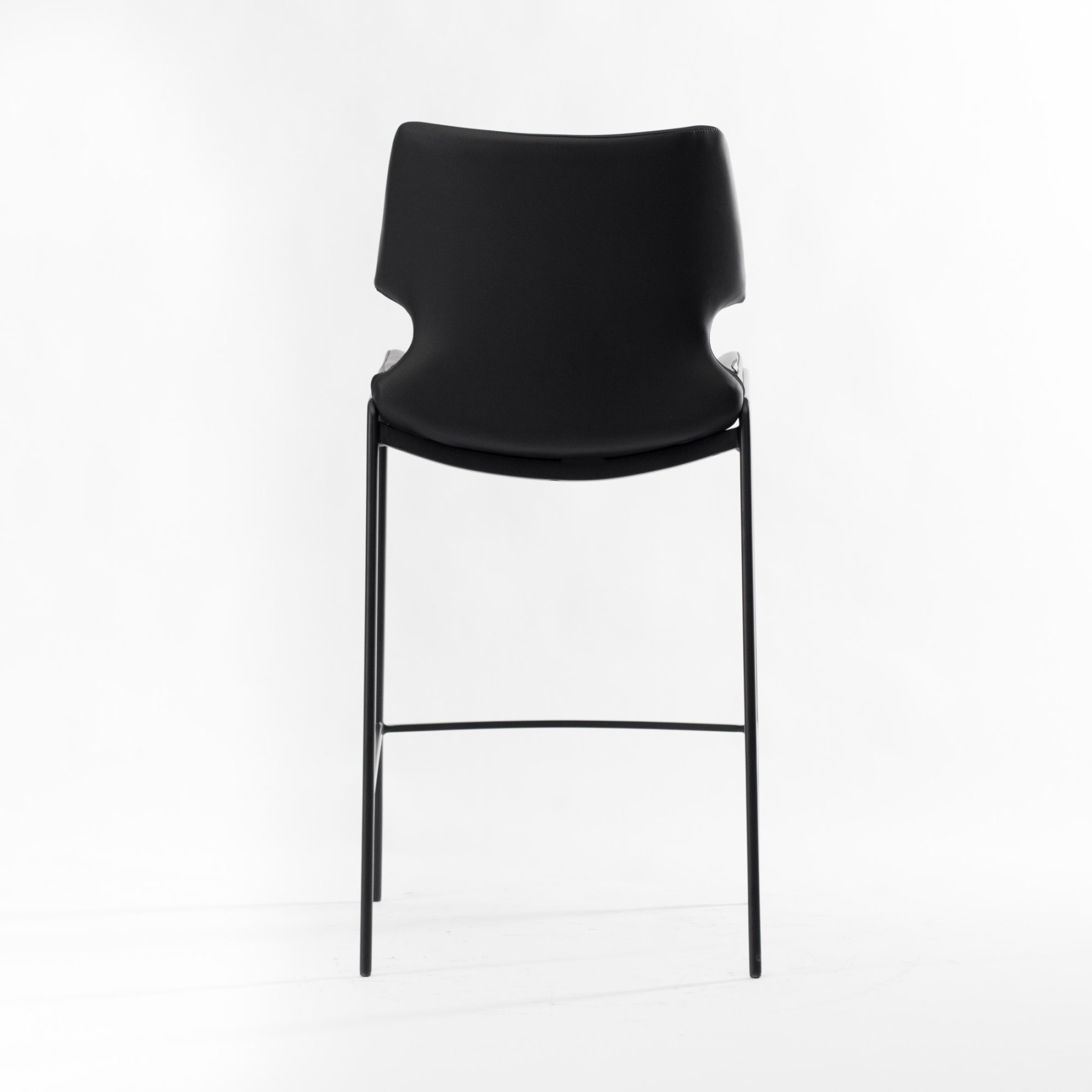 Стул Бремен барный черная экокожа ножки черные