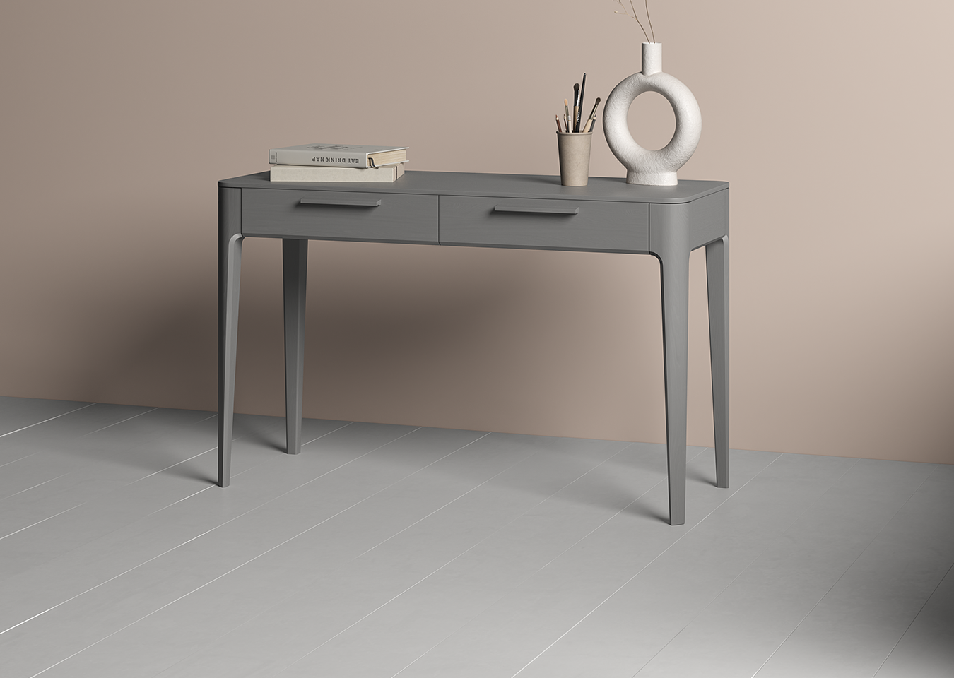 Консоль Type oak 2 ящика ширина 120 см (серый)