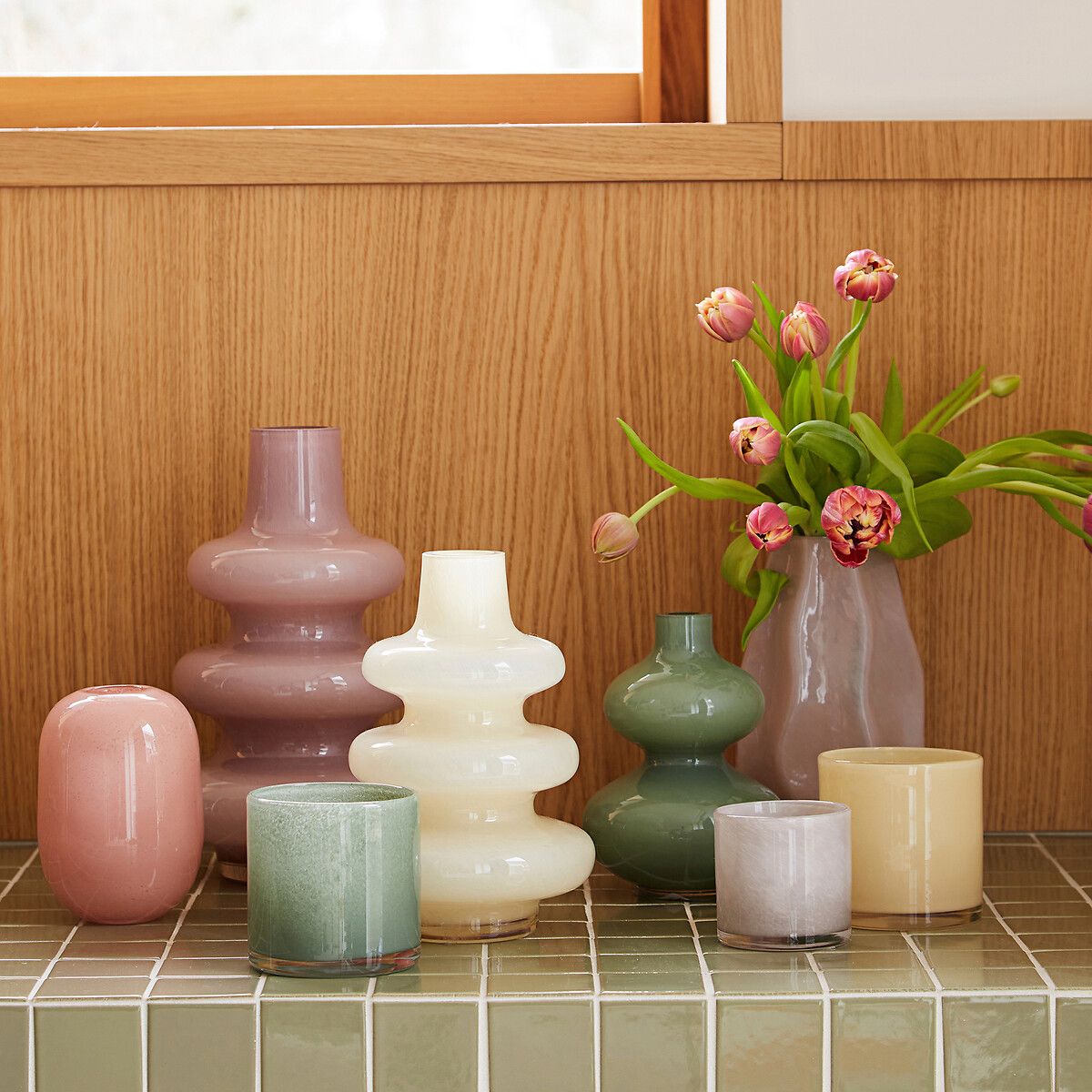 Ваза из стекла В18 см Olia единый размер зеленый