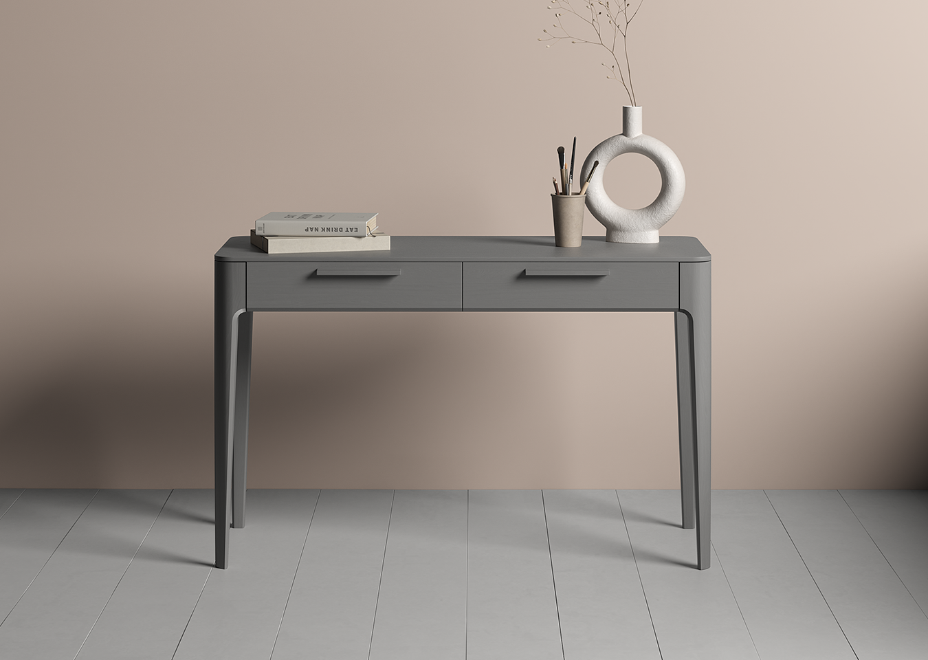 Консоль Type oak 2 ящика ширина 120 см (серый)