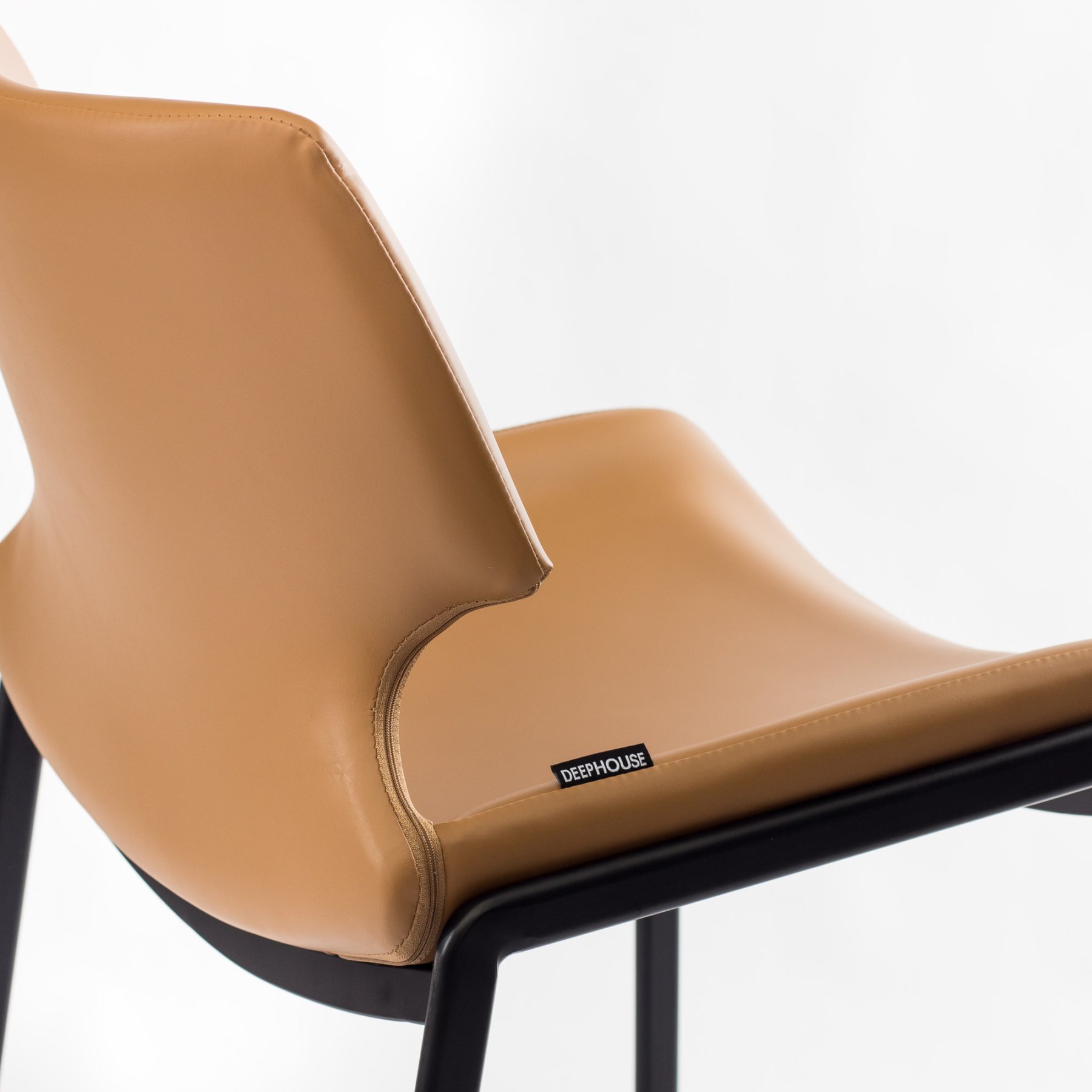 Стул Бремен барный коричневая экокожа ножки черные