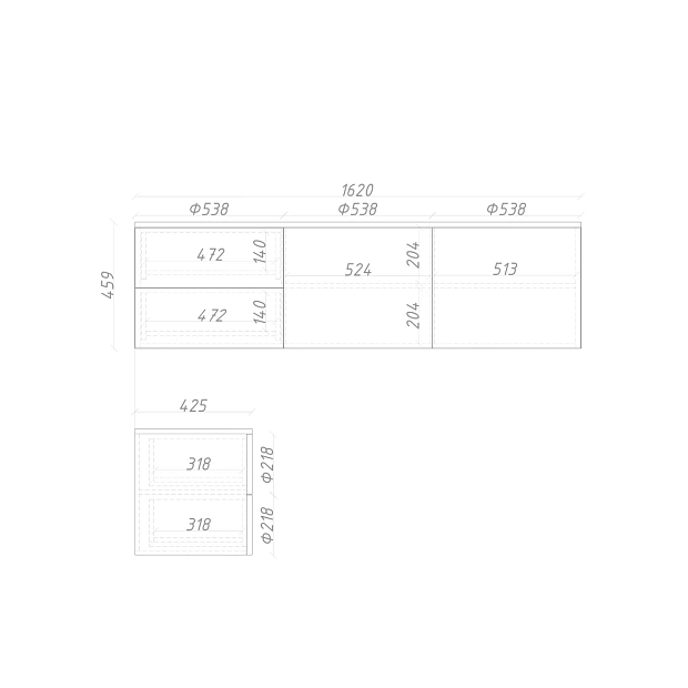 Тумба подвесная ML078L