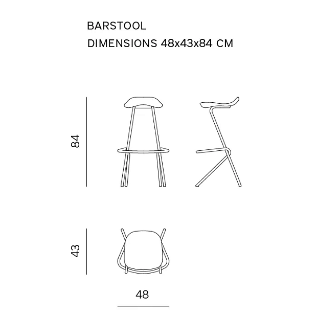 Стул барный Prostoria Strain, 48x44x84 см