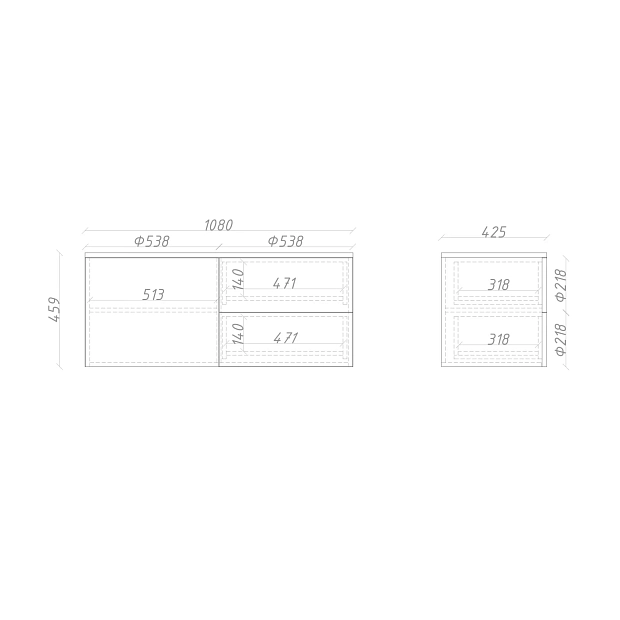 Тумба подвесная ML072R