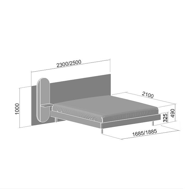 Кровать MARK тонировка, матрас 180 см