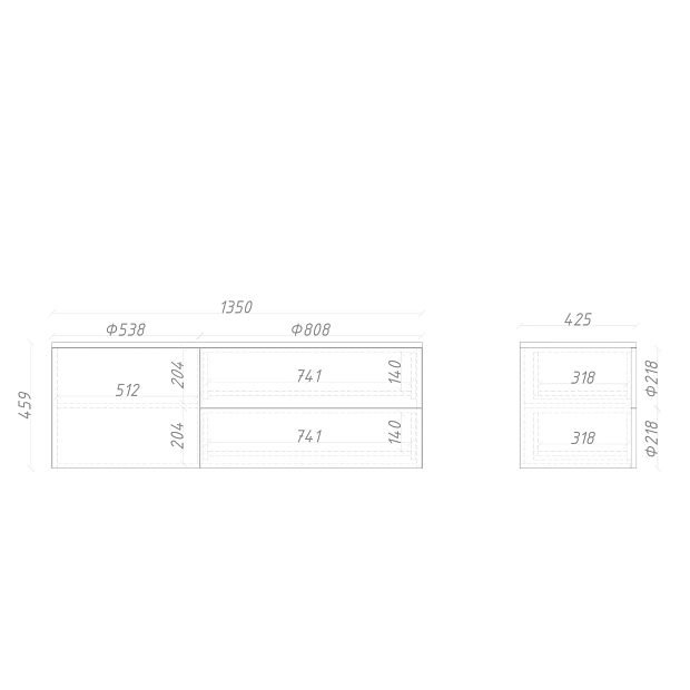 Тумба подвесная ML075R