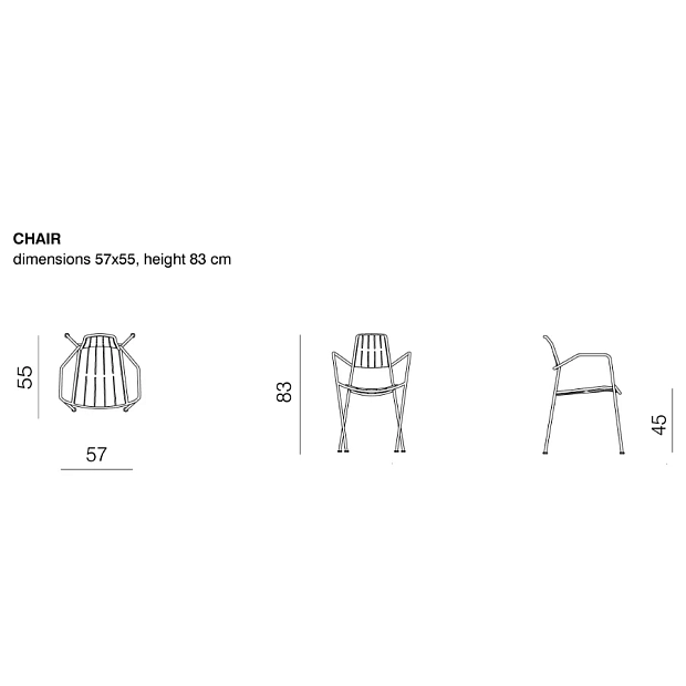 Кресло для улицы Prostoria Osmo, 57х55х83 см