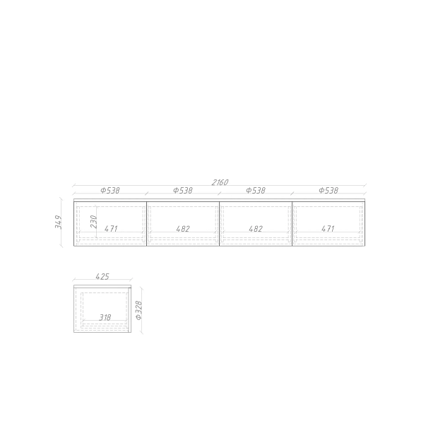 Тумба подвесная ML068